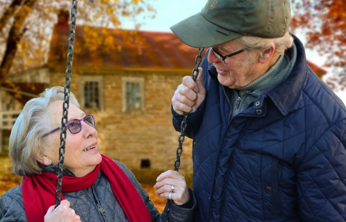 Two people looking at each other
